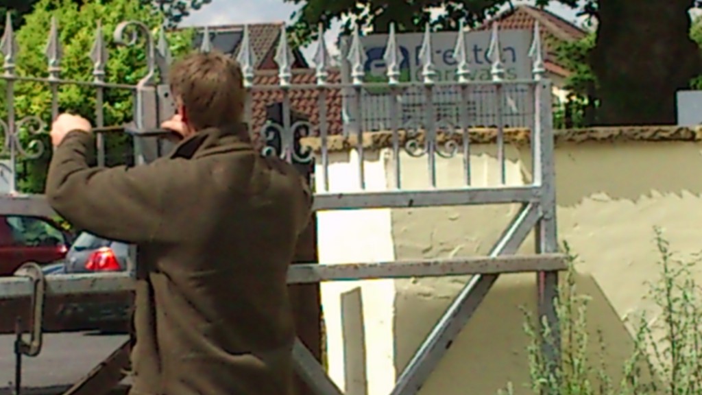 Adrian working on a gate